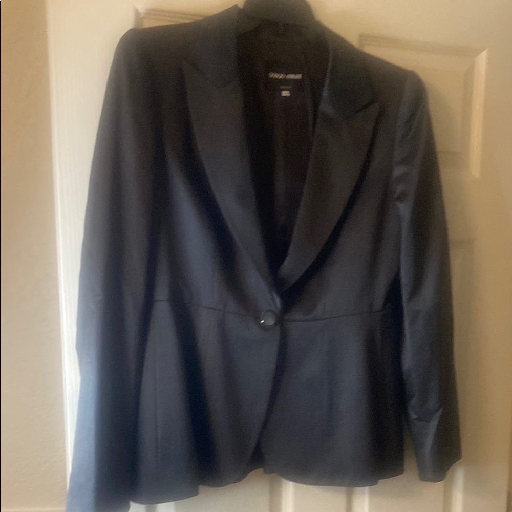 Giorgio Armani Black Suit Jacket Tailored Elegance